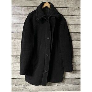 Lauren Ralph Lauren Italy Cashmere Blend 44L Mens Coat Zip Button Jacket Black